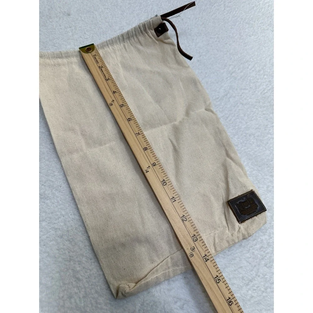 Hide and Drink dust Pouch Bag Natural Linen Hand made-Leather Drawstring-14 x 9